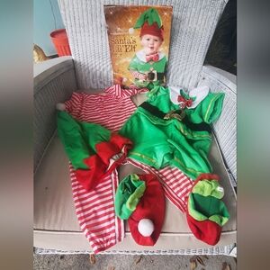 Santa's Lil' Elf Costume Set - Green and Red
